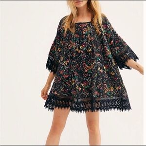 Free People It’s Necessary floral tunic mini dress